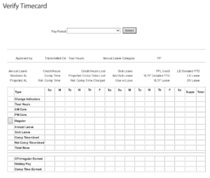 Sample blank timecard