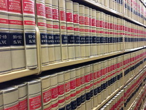 Law books on shelf
